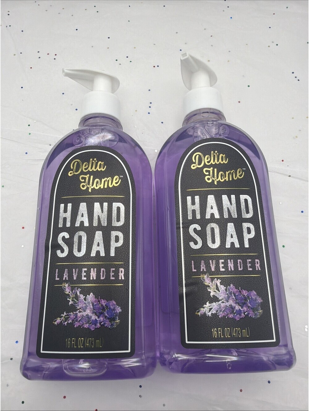 2 PK Delta Home Lavender Hand Soap Yellow Pump Dispenser 16oz Extra Value Bundle